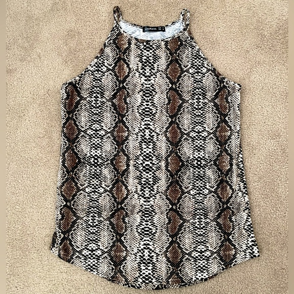 Snake Print Halter Collar Camisole Tank Top - Picture 8 of 8